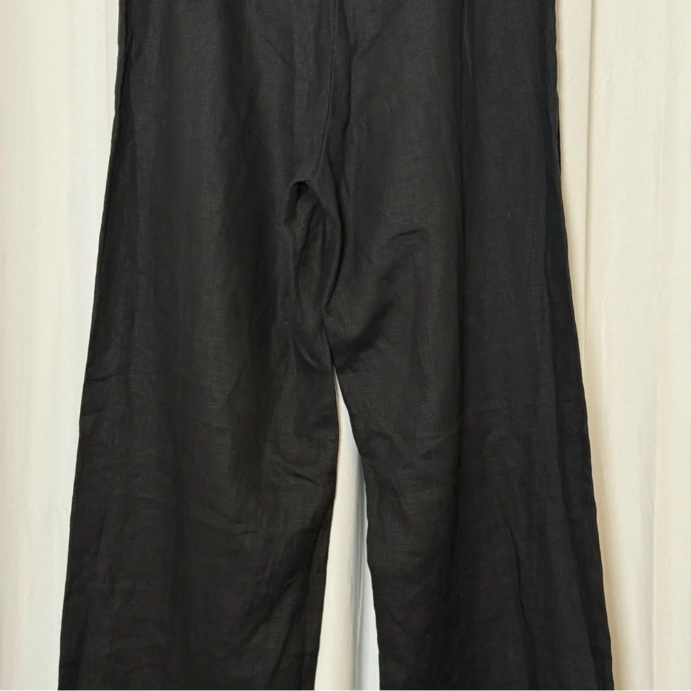 Faithfull The Brand Vincente Linen Wide Leg Pants Black NWT Medium - Picture 11 of 13